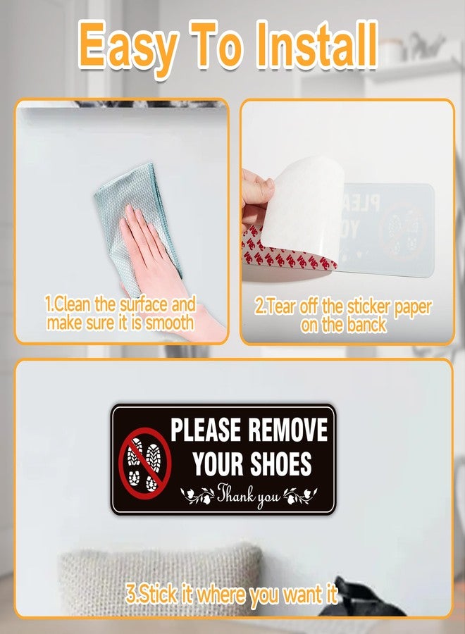 LUHIMO 2 PCS Please Remove Shoes Sign, Weatherproof and Fade- Resistant No Shoes Sign, Please Remove Shoes Sign for Home, House, Office and Shop. - Image 3