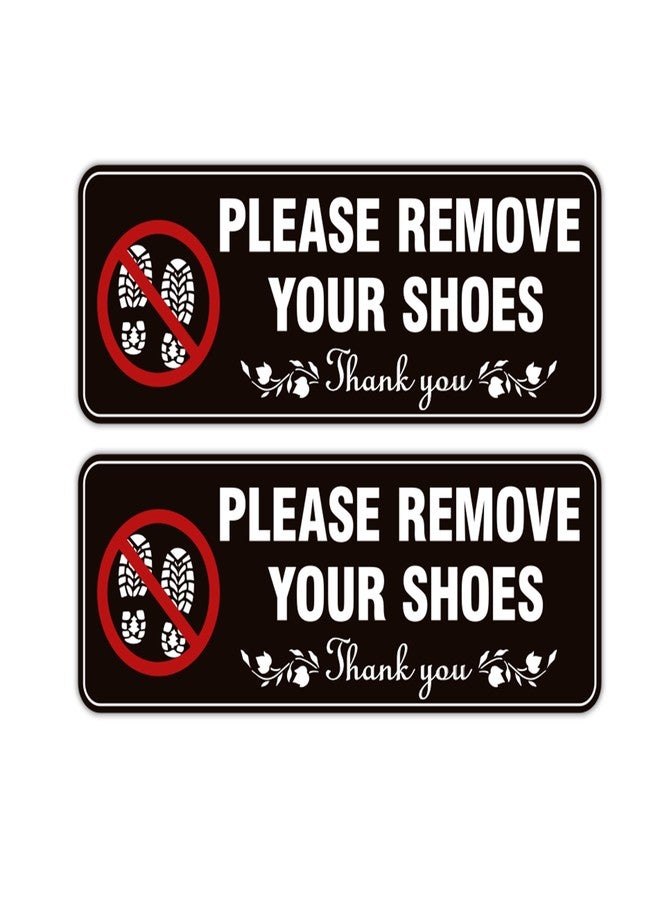 LUHIMO 2 PCS Please Remove Shoes Sign, Weatherproof and Fade- Resistant No Shoes Sign, Please Remove Shoes Sign for Home, House, Office and Shop. - Image 1