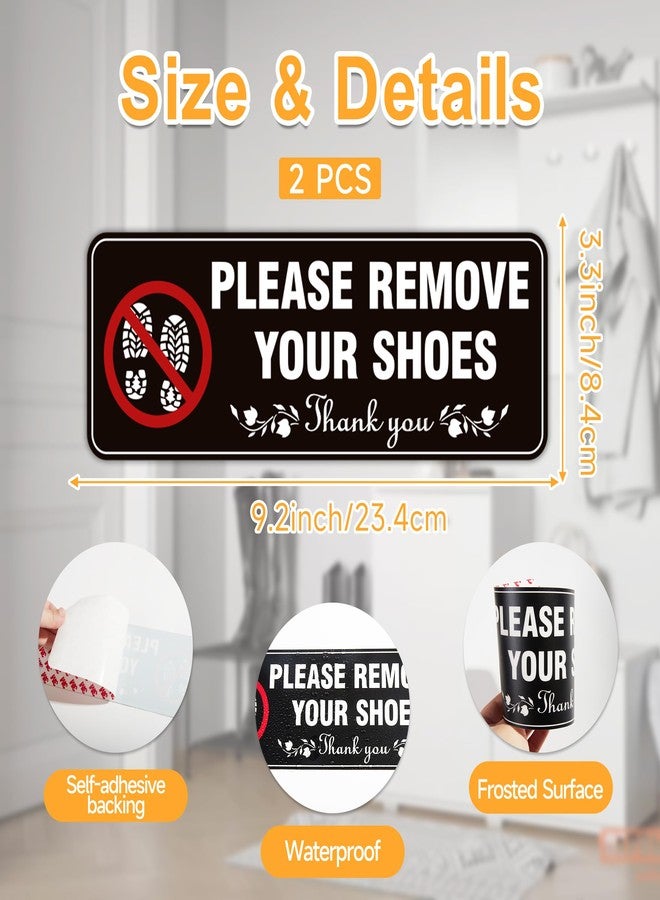 LUHIMO 2 PCS Please Remove Shoes Sign, Weatherproof and Fade- Resistant No Shoes Sign, Please Remove Shoes Sign for Home, House, Office and Shop. - Image 2