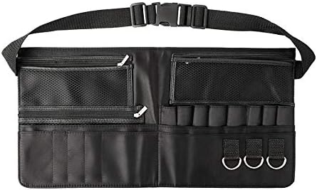 Queen Scepter Artist Professional Portable Makeup Brush Waist Bag Case Foldable Fibre Cloth Cosmetic Brush Pouch Holder Multi Pockets with Belt Strap Bag (Brushes Not Included) 