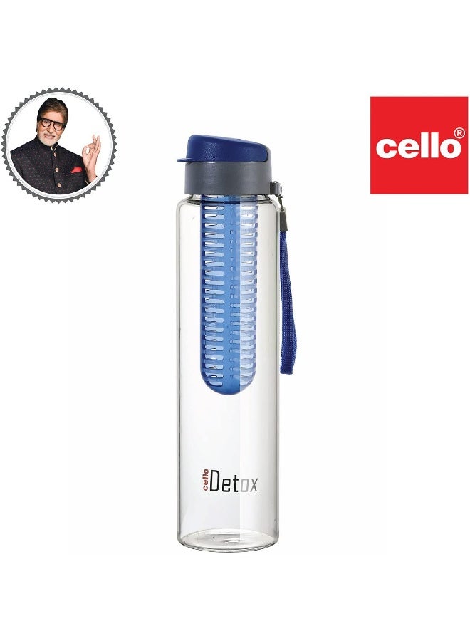 Cello زجاجة ماء مع مصفاة فواكه وشاي من سيلو ديتوكس| مضادة للتسرب| خالية من BPA| متينة، 750 مل، زرقاء (عبوة من 1) - Image 2