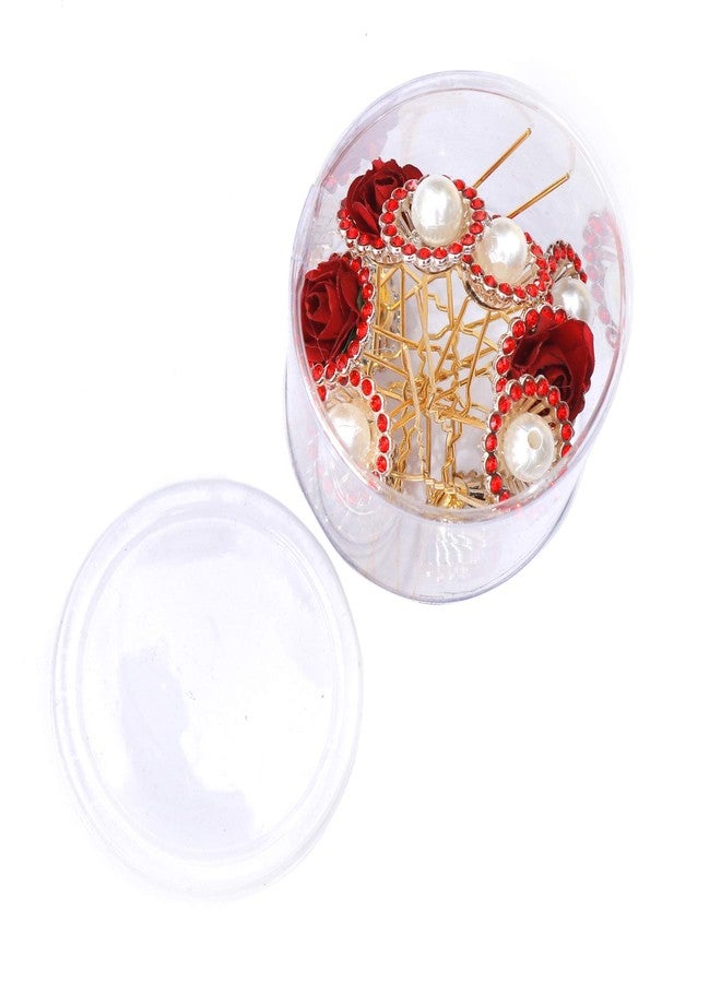 Shivarth Juda Pins with Crystal Rhinestone for Women and Girls Fancy Bun Pin Set of 12 Piece - Image 4