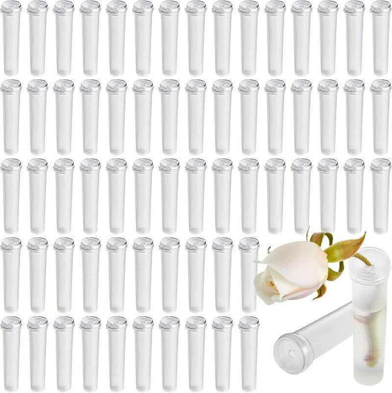 عبوة من 100 أنبوب ماء للزهور الطازجة، لتزيين تنسيقات الزهور؟ قوارير شفافة بأغطية لتنسيقات الزهور، لوازم محلات الزهور