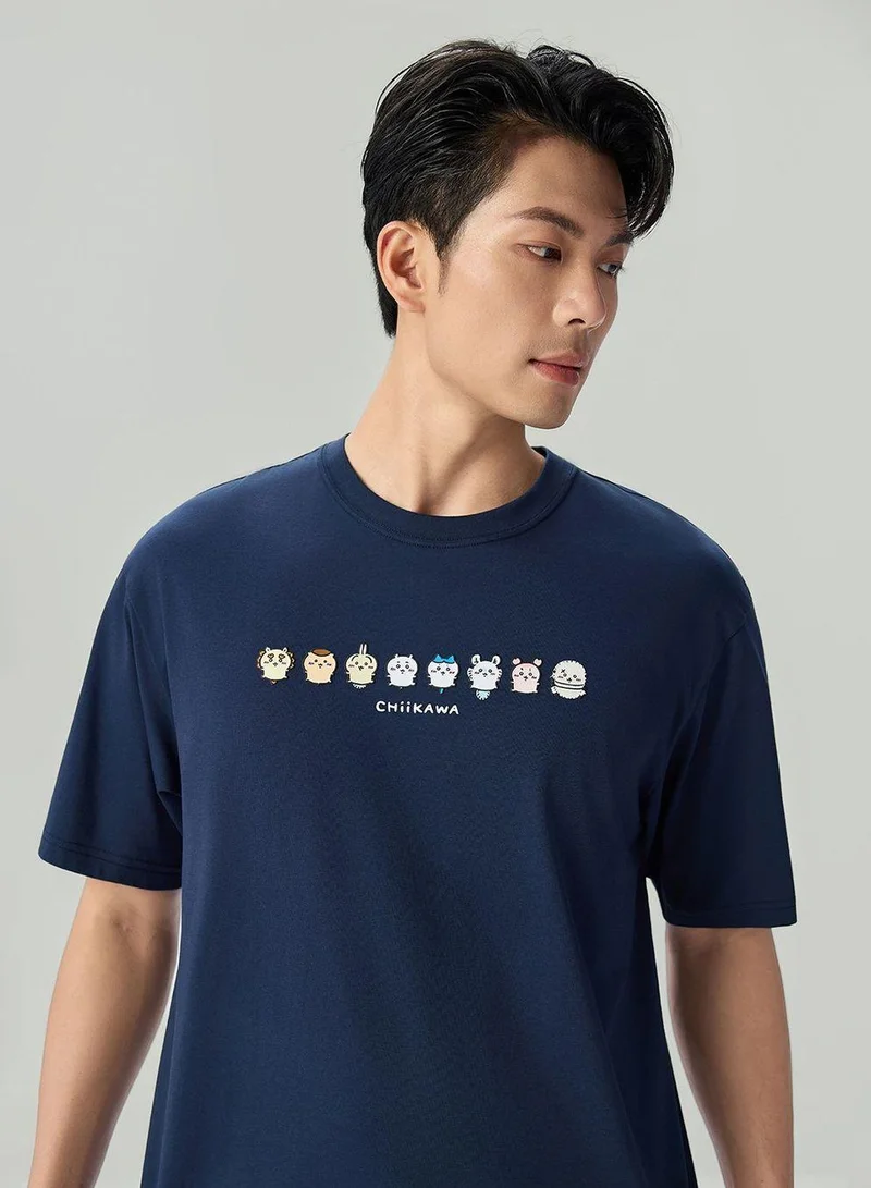 Giordano  Men's Chiikawa Character Crew Neck Relaxed Graphic Tee for Men | Best Price UAE