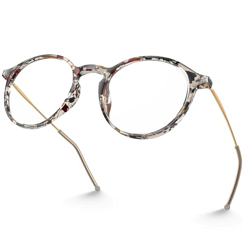 VISOONE Round Lightweight Blue Light Blocking Glasses Women Men Fashion Cute Thin Eyewear Niko - Image 1