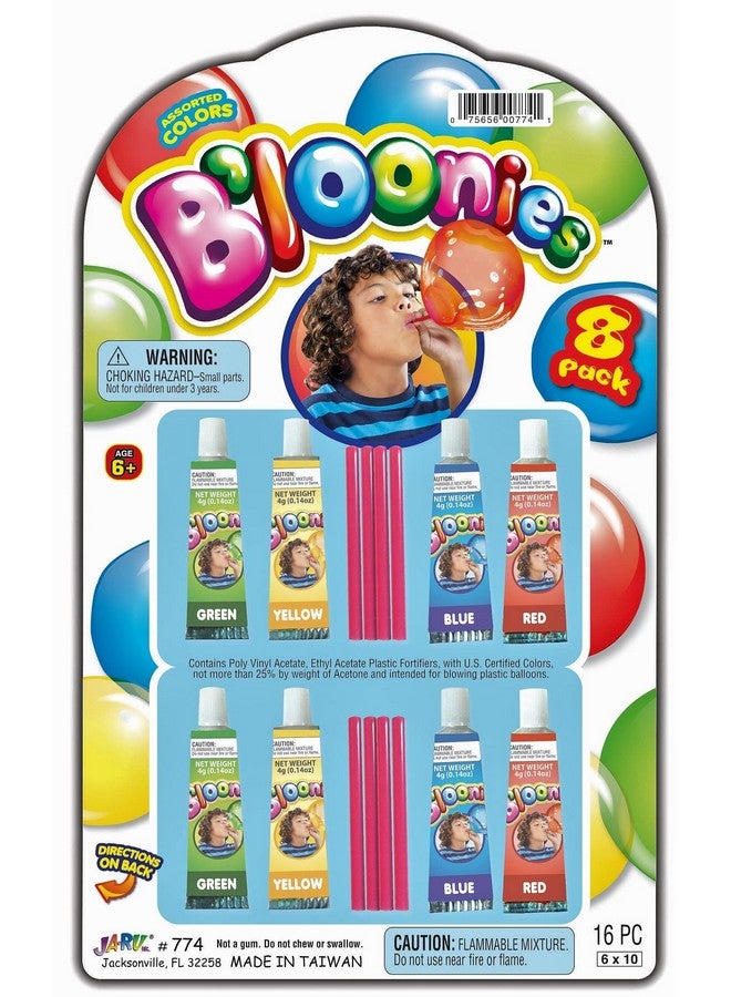 جا-رو بالونات بلاستيكية سحرية من جا-رو بلونيز، عبوة متنوعة (٨ أنابيب في العبوة) | مرنة للغاية للأطفال | بالونات قابلة للنفخ بقشة | هدايا وهدايا للحفلات. لعبة فيدجيت. ٧٧٤-١A - Image 1