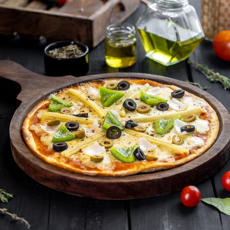 Wooden Pizza Pan Pizza Serving Tray of Kitchen Platter Sheesham Serving Tray Kitchen Restaurant Hotels use size12inchi Pack of 1pc  - Image 1