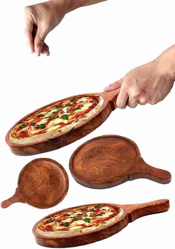 Wooden Pizza Pan Pizza Serving Tray of Kitchen Platter Sheesham Serving Tray Kitchen Restaurant Hotels use size12inchi Pack of 1pc  - Image 5