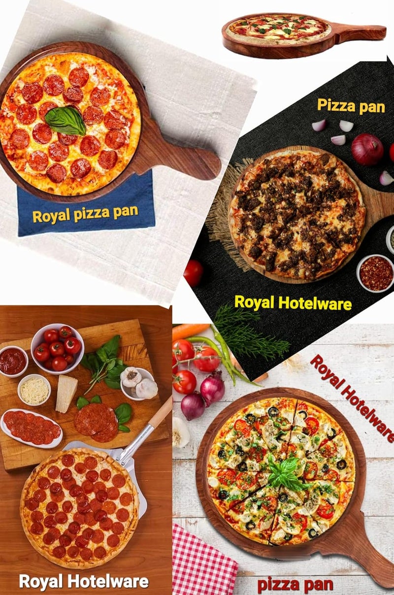 Wooden Pizza Pan Pizza Serving Tray of Kitchen Platter Sheesham Serving Tray Kitchen Restaurant Hotels use size12inchi Pack of 1pc  - Image 2
