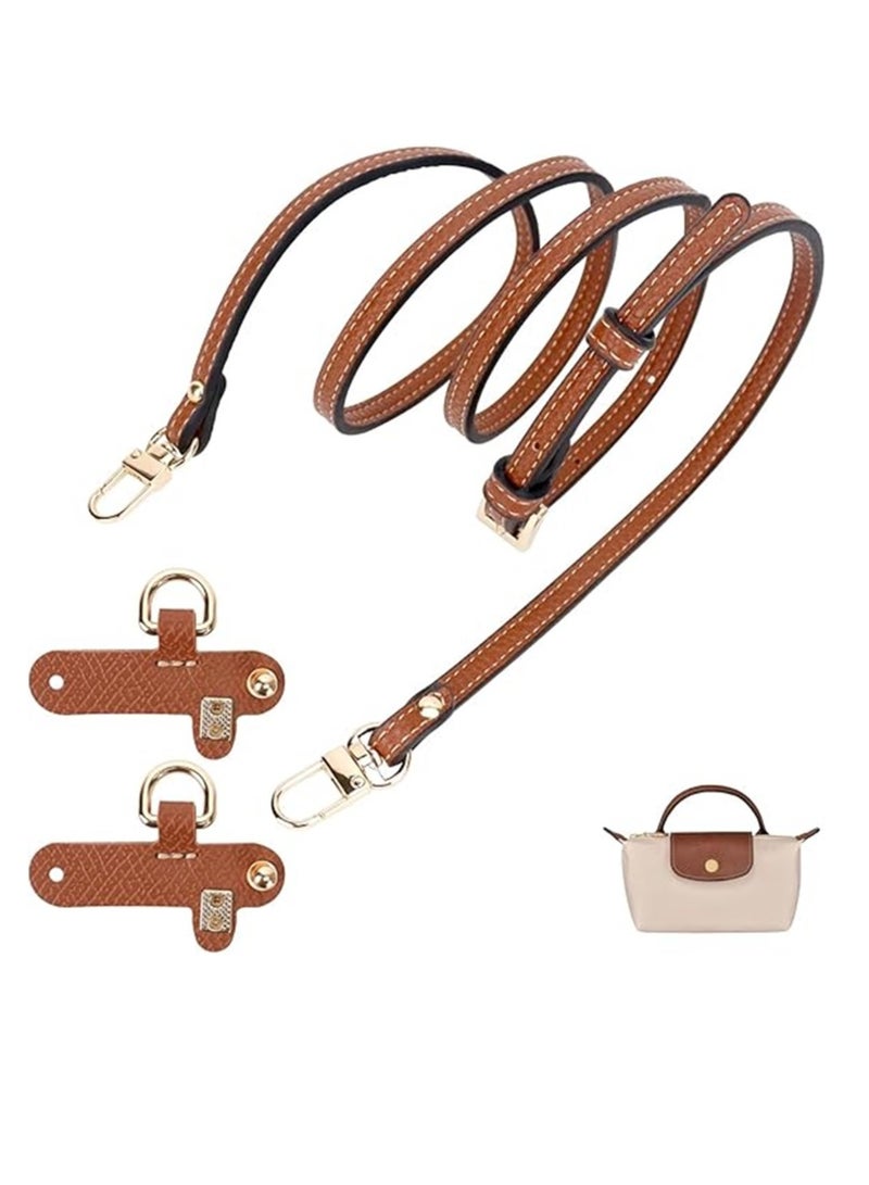 Generic Punch-Free Adjustable Buckle Design Suit For mini bag strap - Leather Brown - Image 1