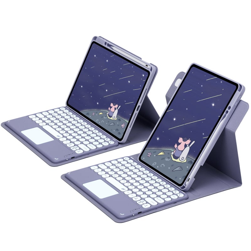 Suitable For Ipad360 Rotating Tablet Protective Case 9Th Generation Round Key Bluetooth Keyboard Air6 Magnetic Pro11 Tablet Case - Image 1