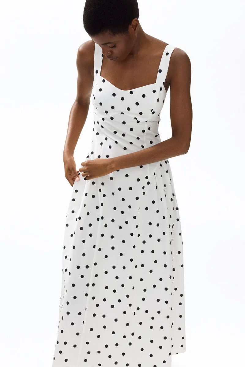 Flared-skirt midi dress