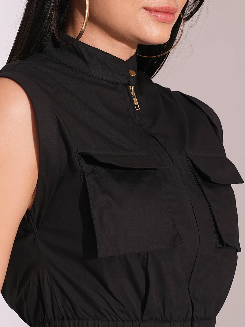globus Women High Neck Crop Top & Shorts Co-Ord Set
