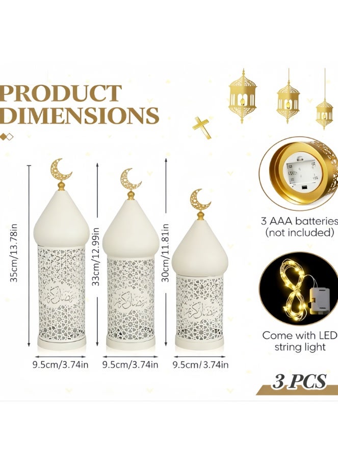 Moroccan Style Vintage Lantern Metal Table Lamp, Temple Tower Moroccan Lantern Lamp for Ramadan Decorations, Hanging, Outdoor Patio or Porch, Indoor Home Decor (FD778-S) - Image 3