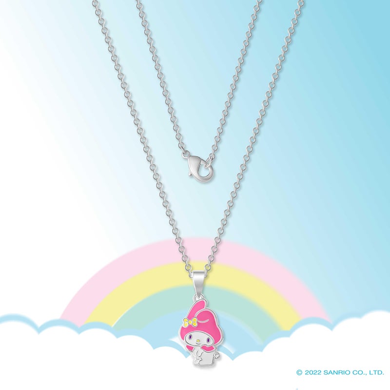 Hello Kitty Sanrio and Friends Womens Pendant Necklace 18" - Silver Plated Brass and Enamel My Melody Necklace Officially Licensed - Image 4