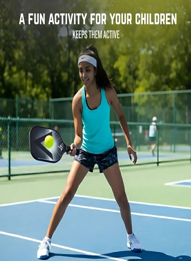 PulseITPaddleSet Pickleball Set- 2 Fiberglass 16mm Thick Paddles, 4 Balls, Carry Bag. Comfort Cushion Grip Handle, Lightweight, High-Performance, Precise Control. (Lunar Black) - Image 5