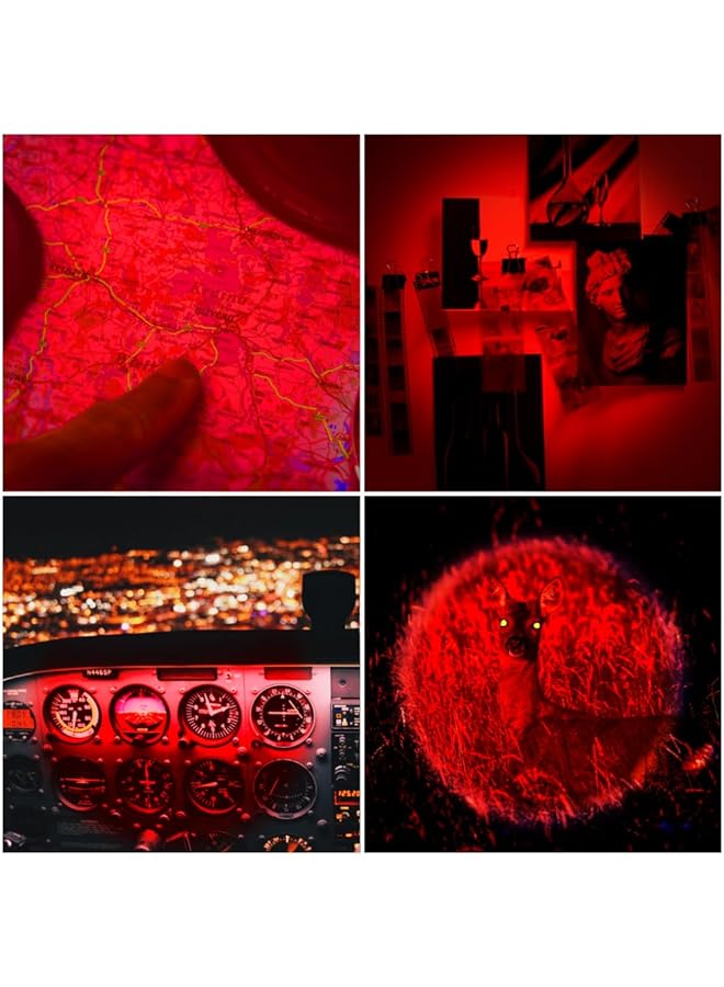High Power Red LED Flashlight Powerful Single Mode Red Light Torch for Astronomy Aviation Night Observation Black - Image 3