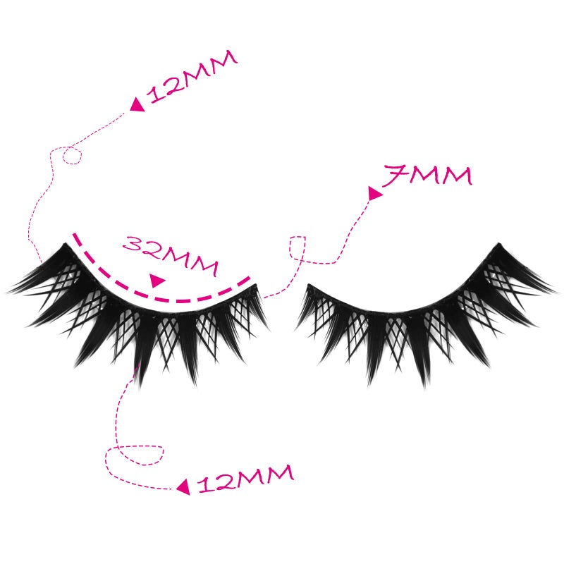 Augenli False Eyelashes Cat Eye Dramatic False Eyelashes Wet Look C-curl 16mm Long Anime Lashes Strips Spiky Style Manhwa Lashes Cosplay Eyelashes 10Pairs (H03) - Image 2