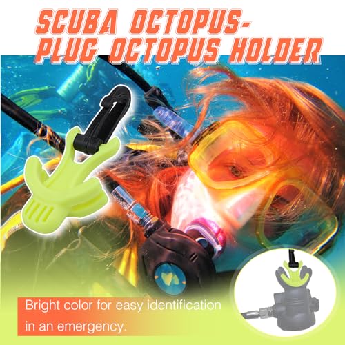 OVOVFANY Scuba Octo Plug, 2Pack Diving Regulator Octopus Retainer Mouthpiece Holder with Black Plastic Clip (Yellow) - Image 4