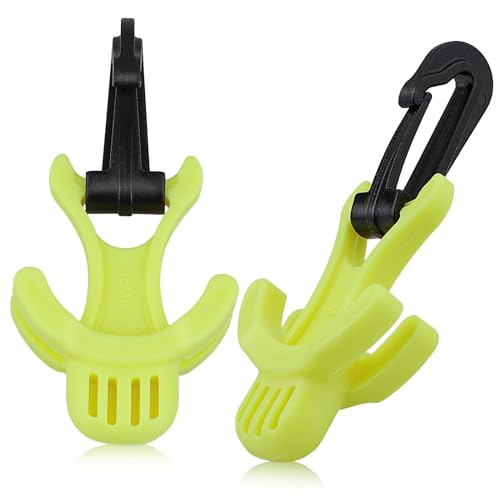 OVOVFANY Scuba Octo Plug, 2Pack Diving Regulator Octopus Retainer Mouthpiece Holder with Black Plastic Clip (Yellow) - Image 1