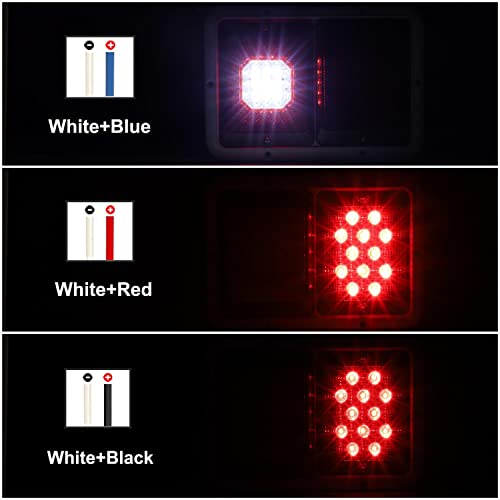 Partsam 2x Horizontal Mount Dual Stop Turn Tail Backup Reverse Lights 33 LED Surface Mount RV Double Led Taillight 12V IP67 White Base w Gasket - Image 4