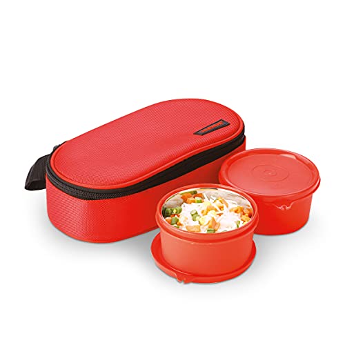 Trueware Nutri Fresh 2-Insulated Stainless Steel Lunch Box -Red|Tiffin Box with Bag for Office,College,School - Image 1