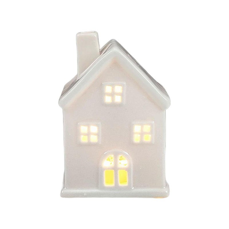 European and American ceramic Christmas home decorations, Christmas crafts, creative ornaments, LED hollow houses, cross-border wholesale - Image 1