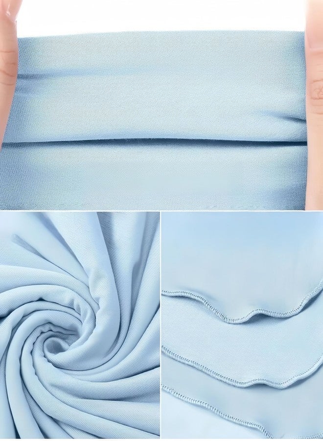 SEVDO Baby Receiving Blankets with Matching Beanie Set Newborn Nursery Swaddle Unisex Swaddle Wrap Soft Silky Neutral for Baby Girls and Boys (Blue) - Image 3