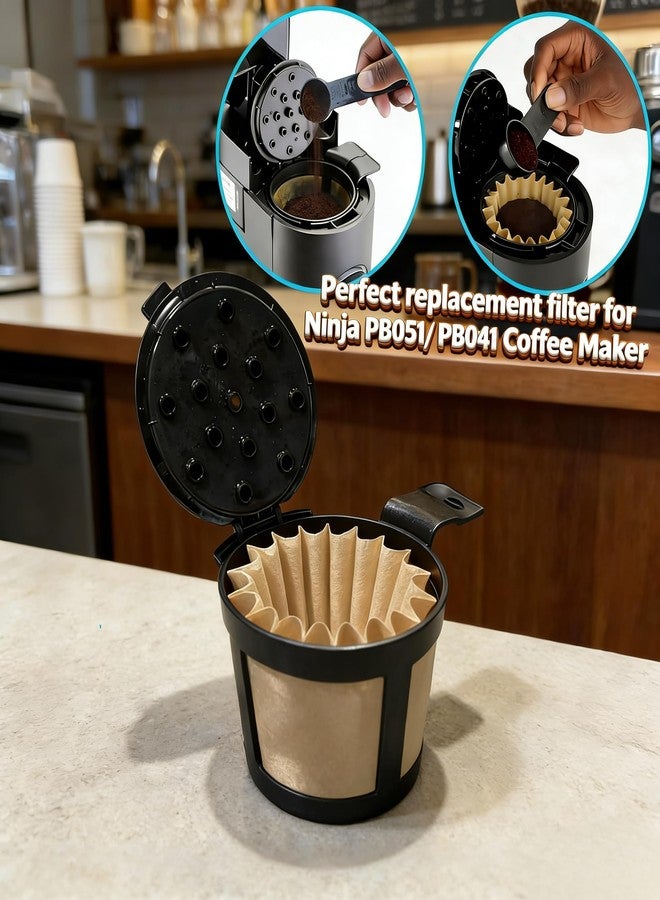 JDHAVMOS Reusable Coffee Filter Basket & 50Pcs Disposable Coffee Paper Filters - Compatible with Ninja PB051/PB040/PB041ST Coffee Makers, Permanent & Durable. - Image 5