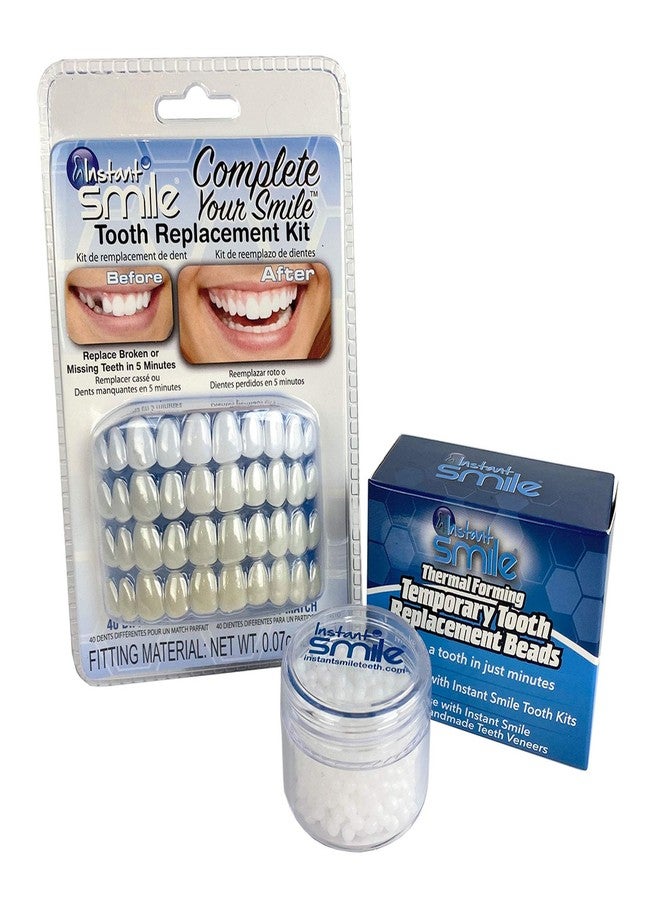 Instant Smile Complete Your Smile Tooth Replacement Kit DELUXE PACK - Includes Patented Complete Your Smile Tooth Replacement Kit and Jar of Instant Smile Replacement Beads - Image 1
