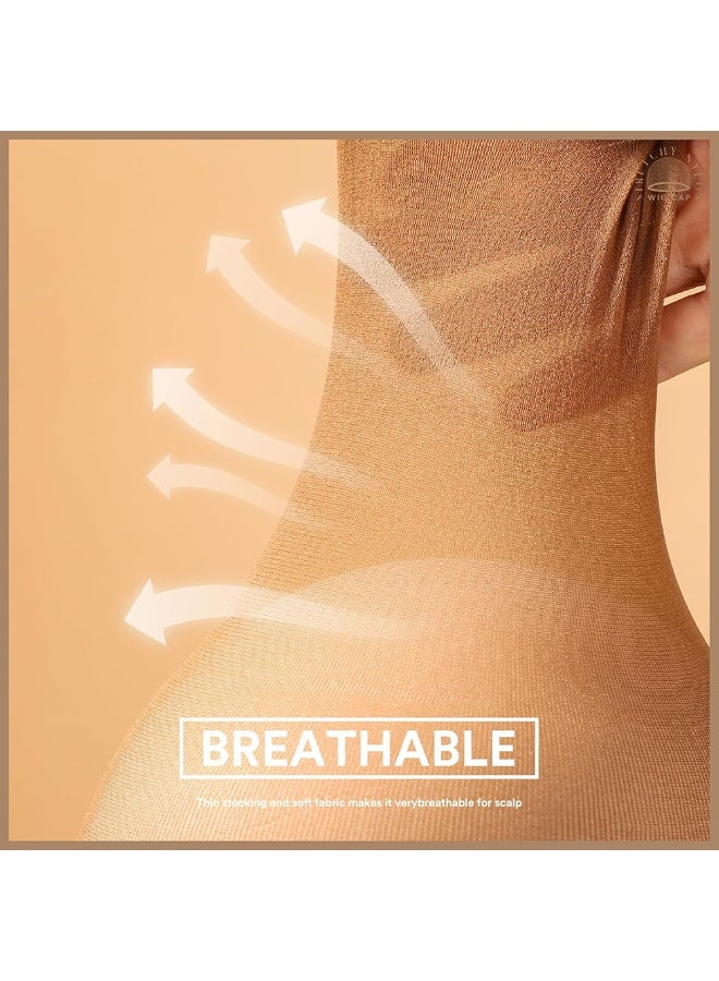 قبعات شعر مستعار، عبوة من 8 قبعة من النايلون المطاطي لتوحيد لون البشرة للنساء والرجال - بني - Image 5