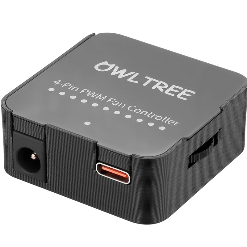 OwlTree 12V 4 Pin PWM Fan Speed Controller PC Fan Hub 6 Fans Supported, Powered by Type-C PD3.0 QC 3.0 and DC 5521 with Max Total 60W Output - Image 1