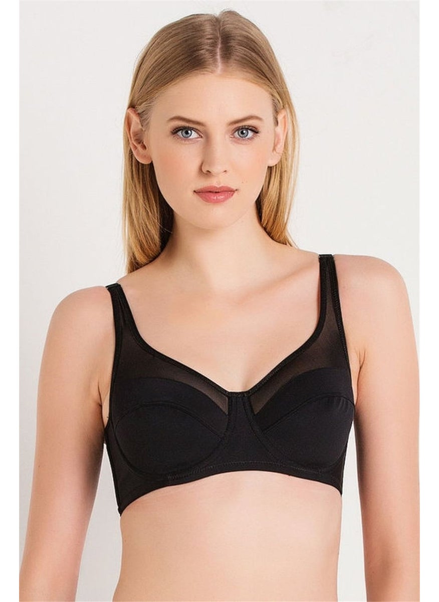 Magic Form 3983 Women's Black Non-Sponge Plain Fabric Underwire Minimizer Bra  - Image 1