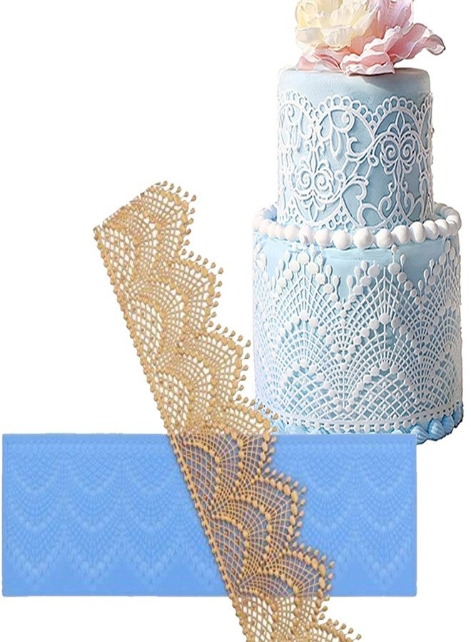 Anyana sugar tassel jewel pearl dangle edible cake silicone fondant scallop impression lace mat cake decorating mold gum paste cupcake topper tool icing candy imprint baking moulds sugarcraft trimming - Image 1