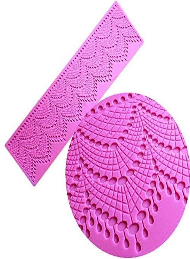 Anyana sugar tassel jewel pearl dangle edible cake silicone fondant scallop impression lace mat cake decorating mold gum paste cupcake topper tool icing candy imprint baking moulds sugarcraft trimming - Image 3