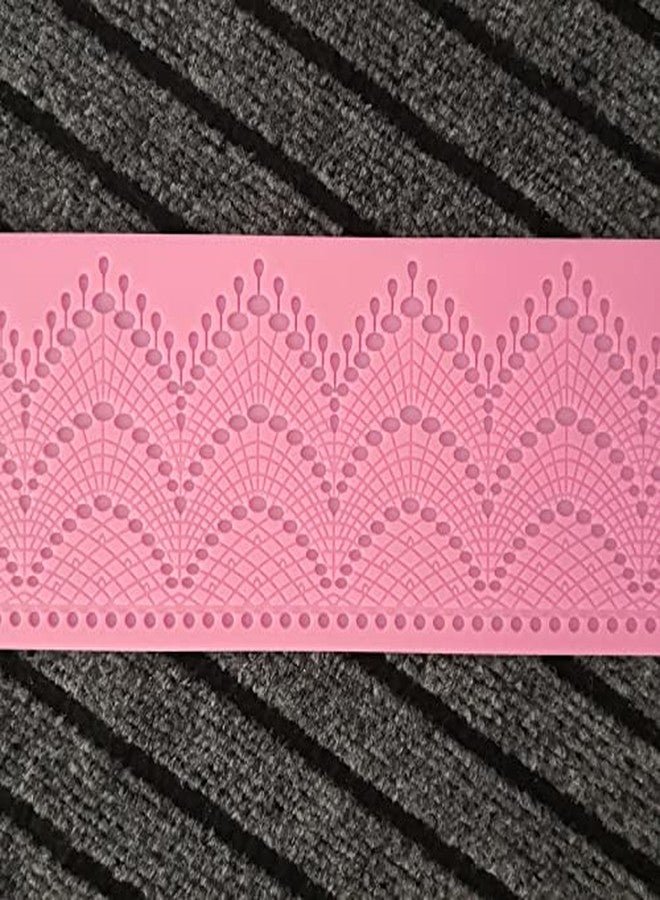 Anyana sugar tassel jewel pearl dangle edible cake silicone fondant scallop impression lace mat cake decorating mold gum paste cupcake topper tool icing candy imprint baking moulds sugarcraft trimming - Image 4