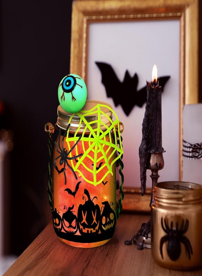 OCHIDO Halloween Crafts Activities for Kids Ages 4-12,6 Pack Glass Mason Jar for School Art Activities,Halloween's Craft Supplies,DIY Lantern Jar for Gifts Halloween Party Favors,Classroom Prizes - Image 4