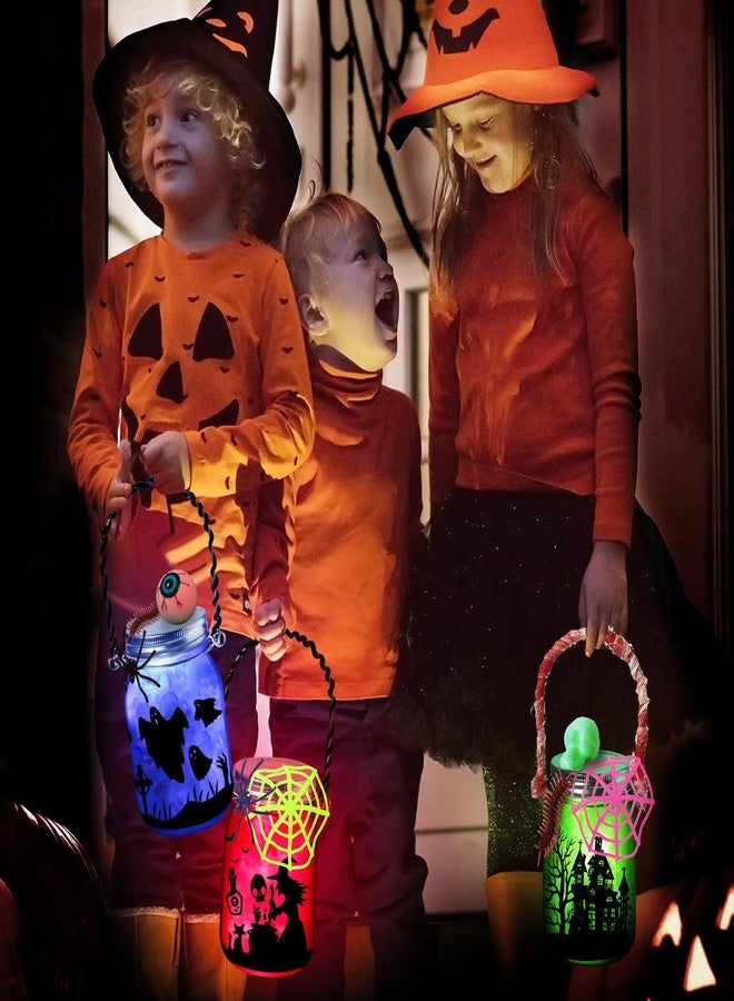 OCHIDO Halloween Crafts Activities for Kids Ages 4-12,6 Pack Glass Mason Jar for School Art Activities,Halloween's Craft Supplies,DIY Lantern Jar for Gifts Halloween Party Favors,Classroom Prizes - Image 3