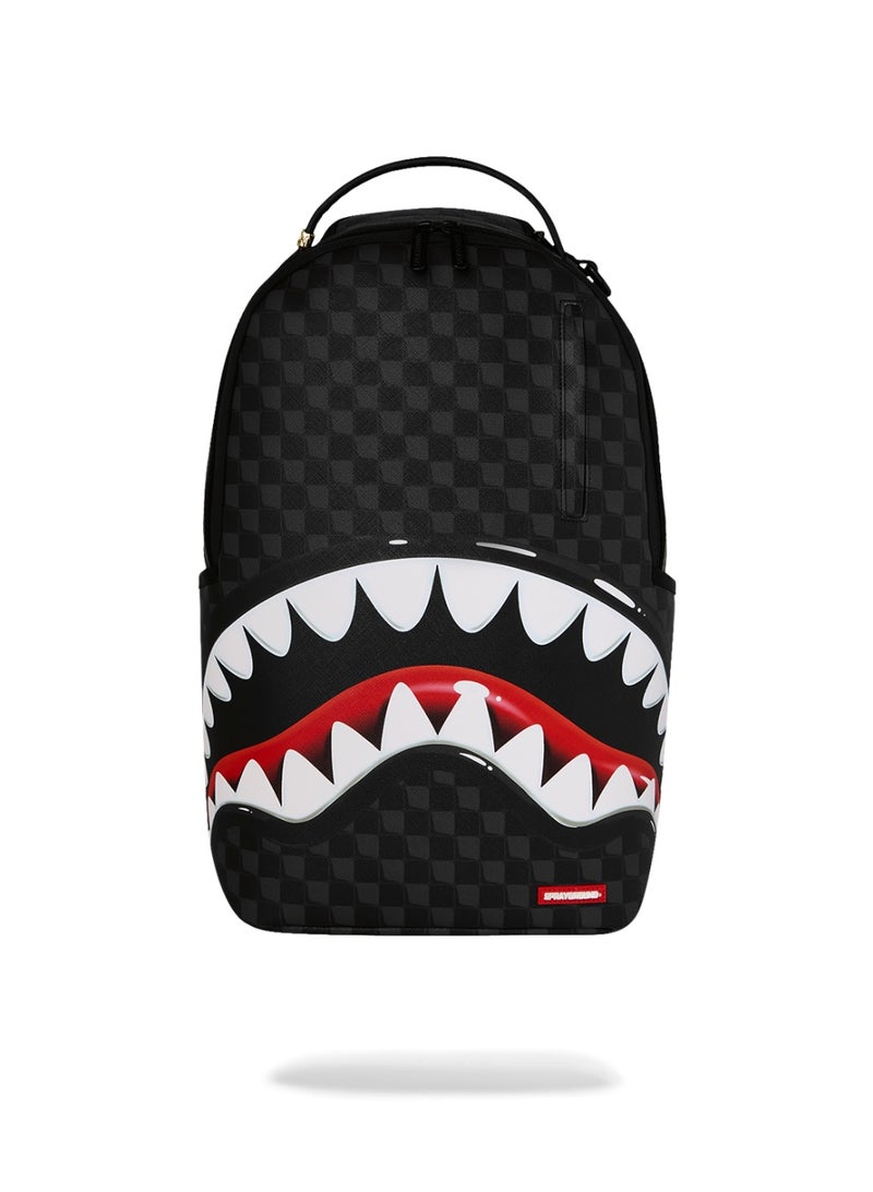 SPRAYGROUND حقيبة ظهر سوداء على شكل بالون لأسماك القرش في باريس - Image 1