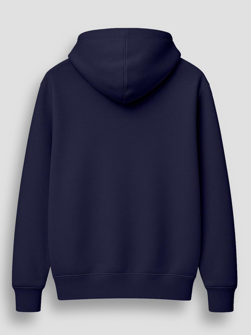 ENCIGER Men’s Solid Hoodie | 100% Cotton Fleece Warm Sweatshirt with Kangaroo Pocket & Adjustable Hood | Regular Fit Winter Wear for Men Navy, 2XL - Image 4