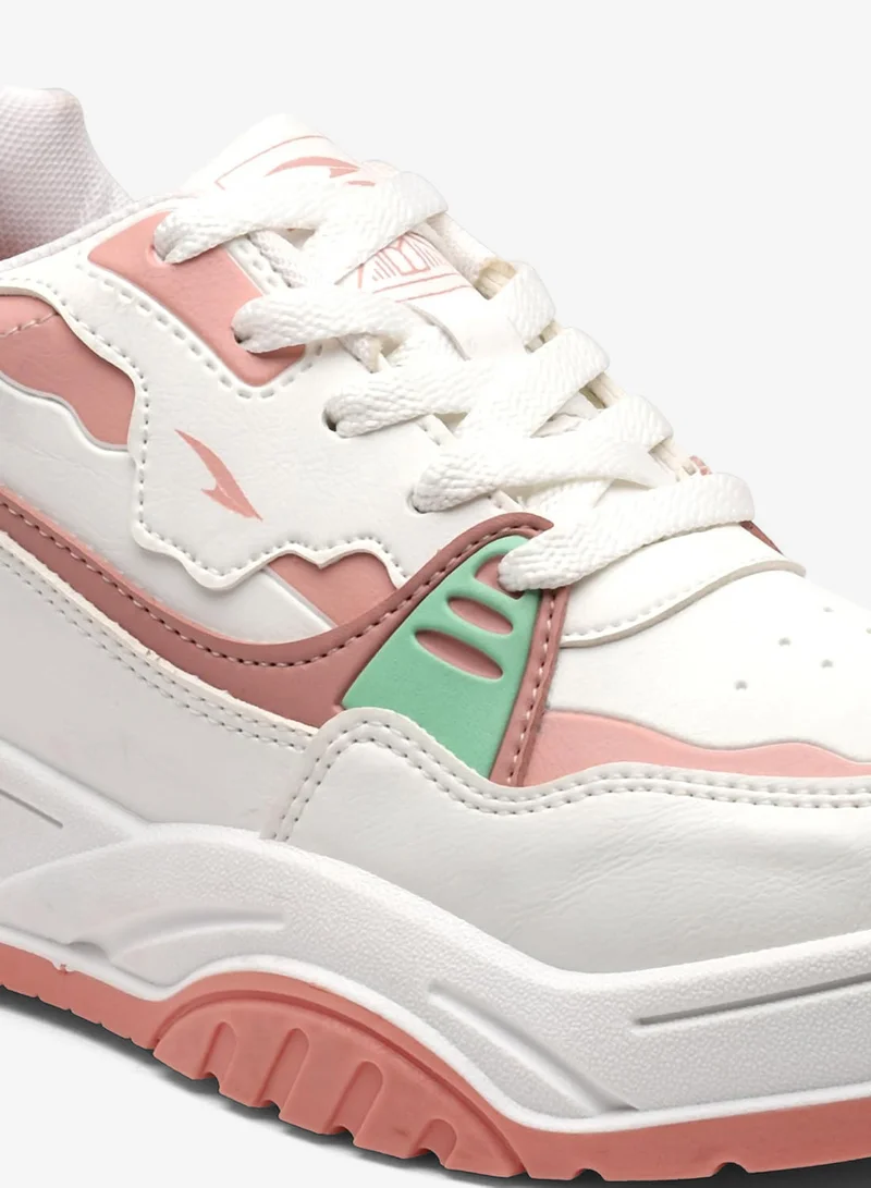 Asian  Stylish White Peach Sneakers for Women and Girls for Women | Best Price UAE