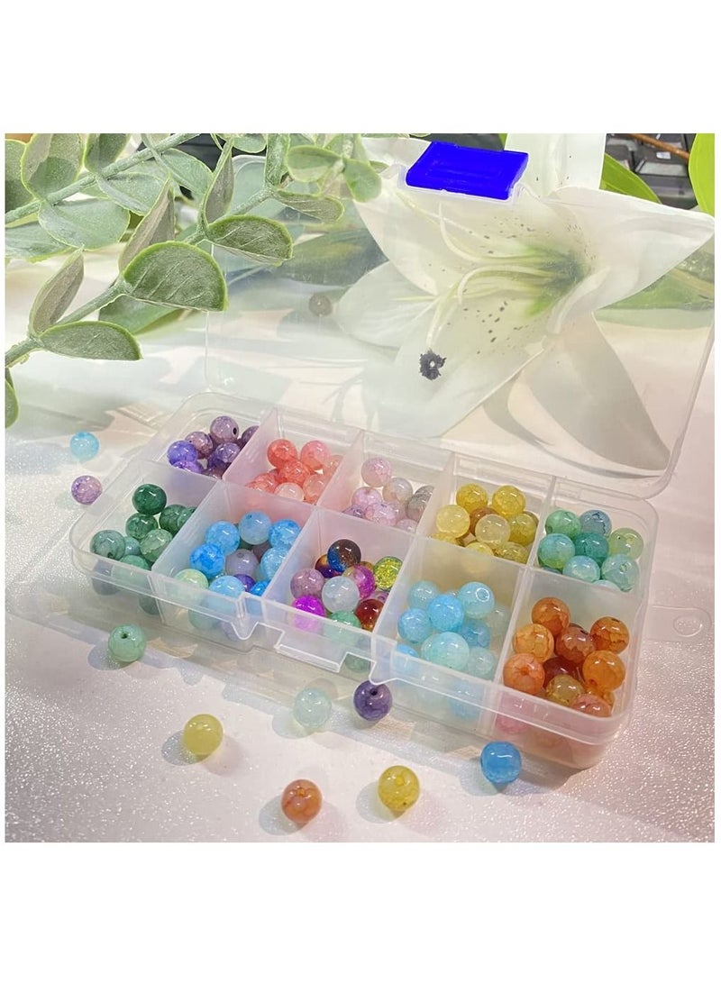 نيبمينينت Colorful Cracked Glass Beads 200PCS Crackle Lampwork Crystal with Hole Sparkling Chakra Loose for Crafts & Jewellery Making Necklace Bracelet Earrings Mobiles Wind Chimes Gifts  - Image 3