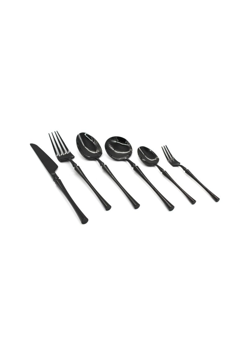 Mado Gallery Luxury Cutlery Set of 6 – Stainless Steel Flatware, Rose Gold, Black, Silver, Golden – Mirror Polished, Dishwasher Safe, with Gift Box – For Home & Restaurant (Black) - Image 4