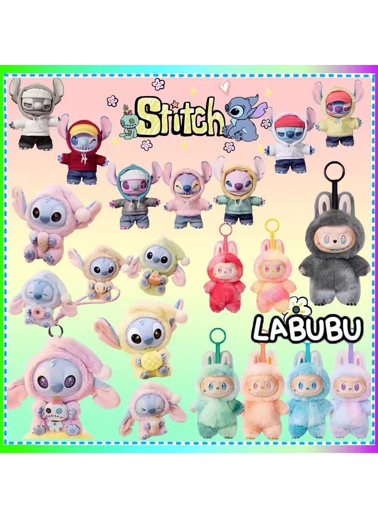 LABUBU The Labubu Monsters -stitch generation Labubu, Random Design Action Figures Collectible, Blind Box , Single Box