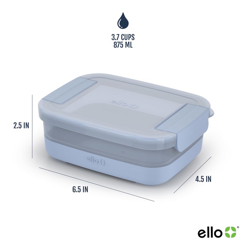 Ello Plastic 3.7 Cup Meal Prep Set 10 Pc, 5 Pack Set - BPA Free Plastic Food Storage Container with Silicone Boot and Airtight Lids, Dishwasher, Microwave, and Freezer Safe, Elderberry - Image 3