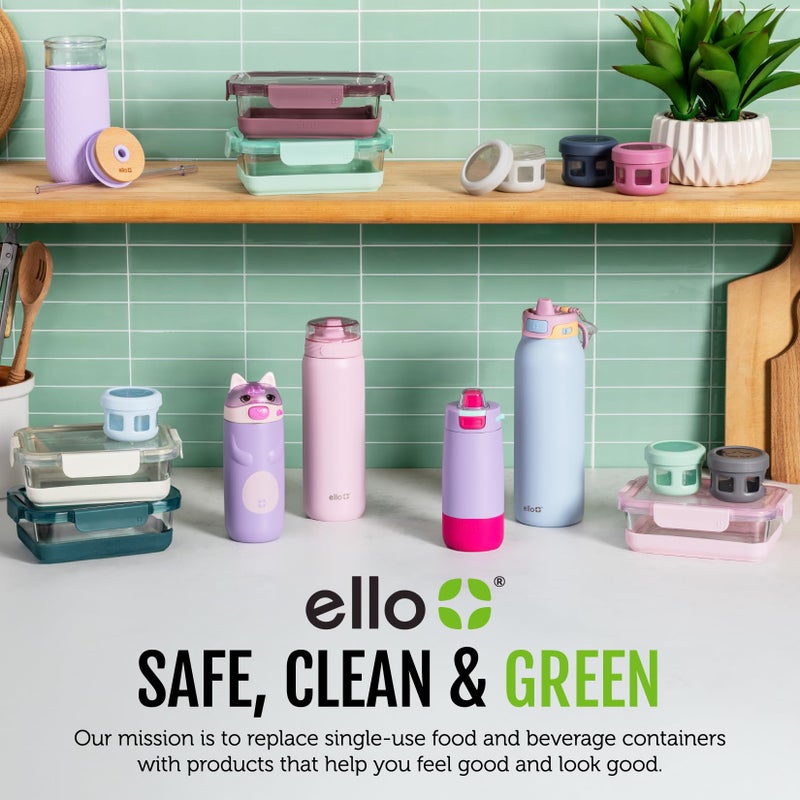 Ello Plastic 3.7 Cup Meal Prep Set 10 Pc, 5 Pack Set - BPA Free Plastic Food Storage Container with Silicone Boot and Airtight Lids, Dishwasher, Microwave, and Freezer Safe, Elderberry - Image 5