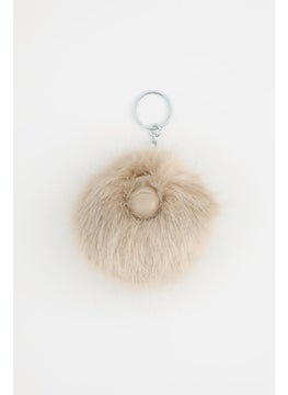 kipling Pompom Monkey Key Chain, Beige  - Image 1