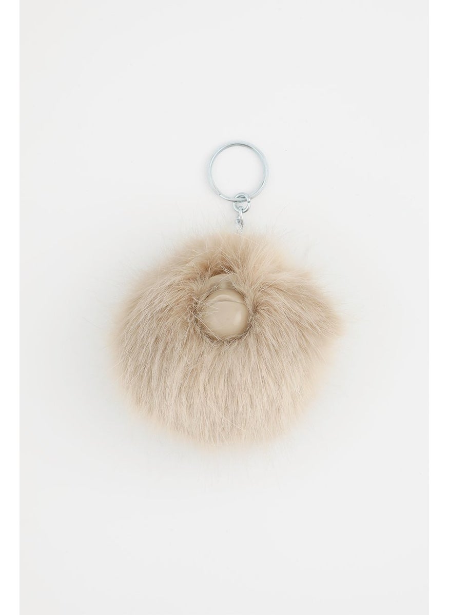 kipling Pompom Monkey Key Chain, Beige  - Image 1