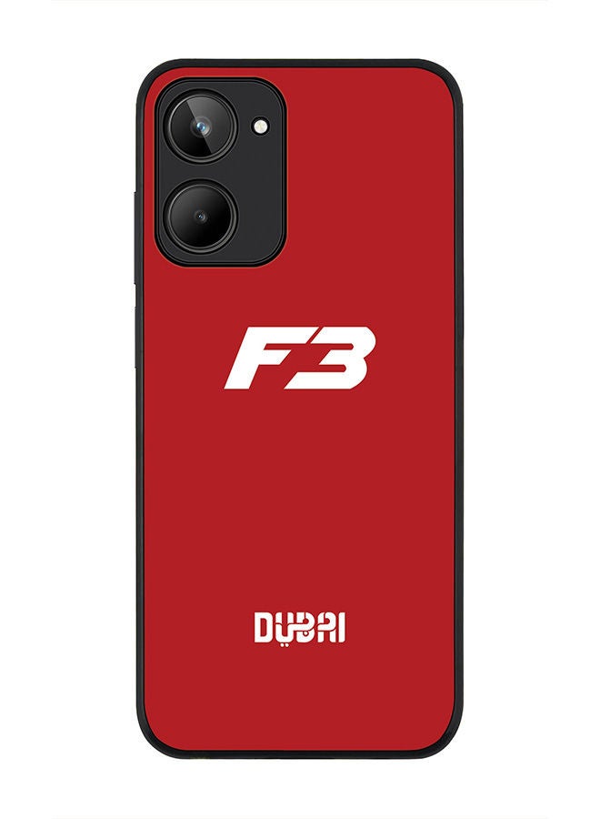 Stylizedd Rugged Black edge case for Realme 10 4G Slim fit Soft Case Flexible Rubber Edges Anti Drop TPU Gel Thin Cover -   Faz3 Dubai Red - Image 1