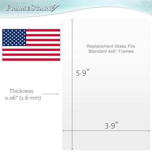 FrameStarr - 4x6 Glass - Crystal Clear, 2 Pack - Replacement Glass for 4 x 6 Picture Frames - Real Cover Sheets - Image 2